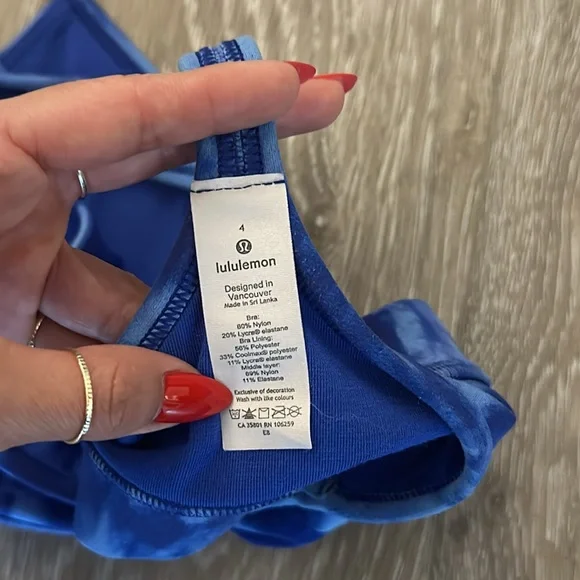 Lululemon Athletica Blue Tie-Dye sports bra Top - Picture 3 of 3